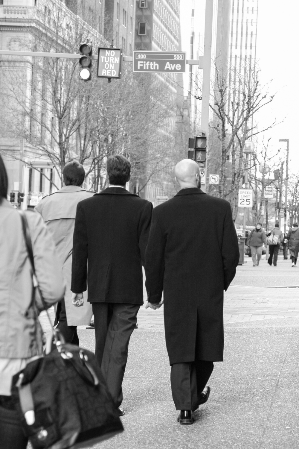 'Fifth Avenue' by Dawn Hartman. Walking with love's courage through downtown Pittsburgh.